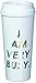 Ban.do Hot Stuff Insulated Thermal Travel Mug, 16 Ounces, I Am Very Busy (ice blue)