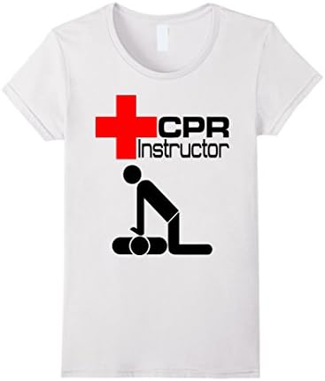 Women's CPR First Aid AED Instructor Teacher Trainer T-Shirt Large White