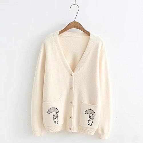 Wuzhixian Pocket umbrella sweater beauty embroidery sweater knit sweater cardigan sweater cute woman