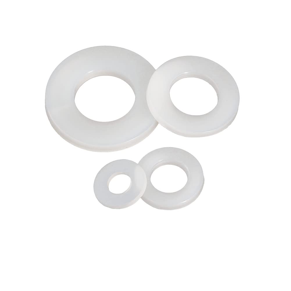 CONPHERON White Plastic Washers Nylon Flat Washers Rubber Insulating Spacers M22×42×3.0 mm,10 pcs — image 1