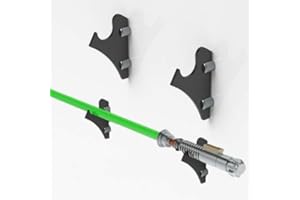 WANLIAN Lightsaber Rack, Wall-Mounted, Suitable for Swords, 1 Pair (Black)