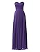 Remedios A-Line Chiffon Bridesmaid Dress Strapless Long Prom Evening Gown, #111 Purple,US8