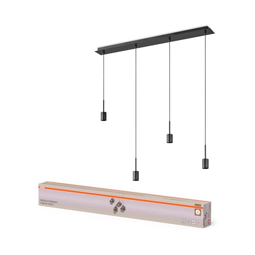 Osram Decor Pendelleuchte Needle Linear 4xE27, dunkelgrau, Stahl, individuelle Lichtszenarien, 2m Kabel