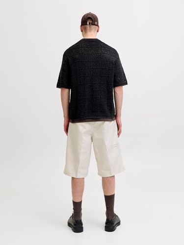 Jack & Jones Jorcotedazur Knit Crochet Polo Jorcotedazur – Men's Crochet Knit Polo (Pack of 1)