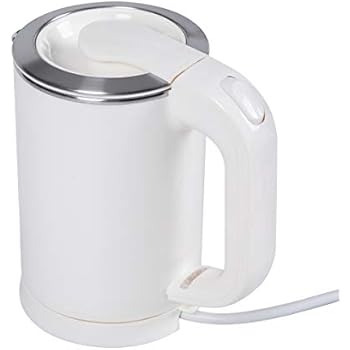 0.5 Liter Portable Electric Kettle,110V / 220V dual voltage little travel kettle small size,100% Stainless Steel Tea Water Heater Boiler, Global Voltage(White)