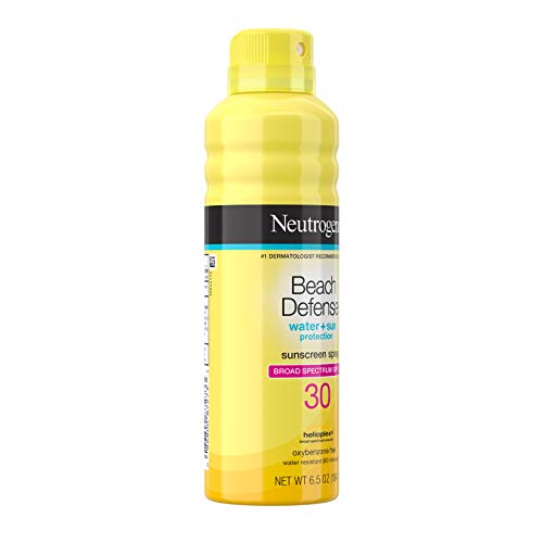 NEUTROGENA BEACH DEFENSE WATER-RESISTANT SUNSCREEN BODY SPRAY WITH BROAD SPECTRUM SPF 30, PABA-FREE, OXYBENZONE-FREE; FAST-DRYING, SUPERIOR SUN PROTECTION, 6.5 OZ