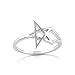 Sterling Silver Pentagram Star Ring - Size 7