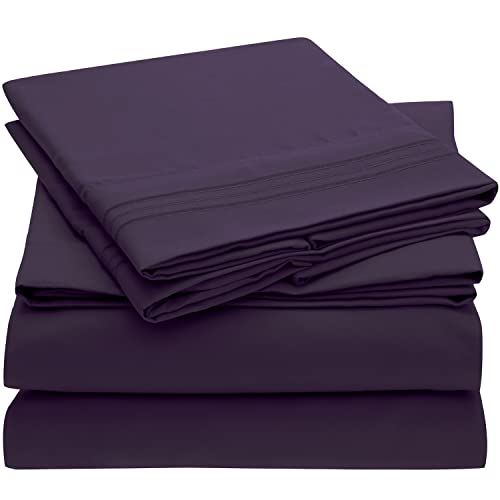 Mellanni King Size Sheet Set 4 Piece Iconic Collection Bedding Sheets