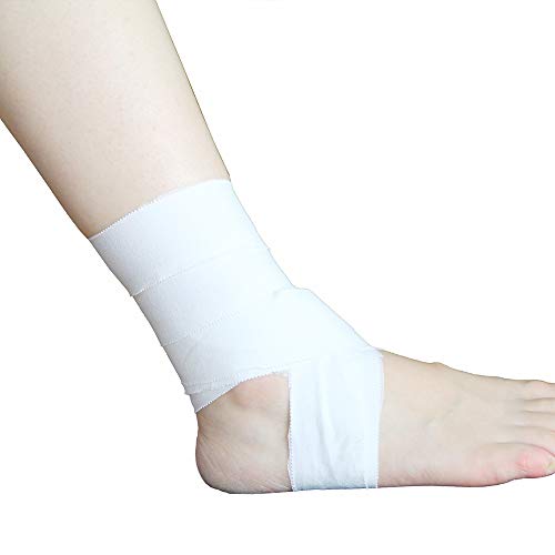 AUPCON White Athletic Tape Sports Tape Climbers Tape - Boxing Tape Muscle Support First Aid Injury Tape for Ankle Knees Wrist Toes Joints Breathable Water Resistant Latex Free Cotton 1.5in*5 Yards