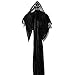 Halloween Decorations Scary Animated Hanging Ghost Props Life Size with Sound and Glowing Red Eyes for Halloween Décor Indoor Outdoor Party Favors (Black)