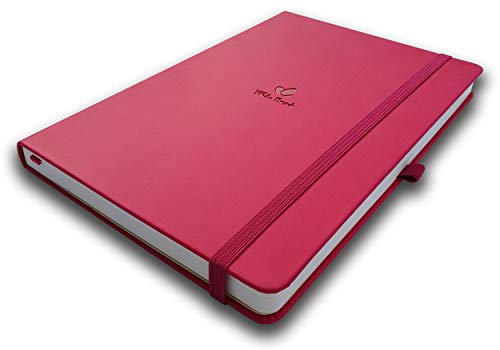 YRL-Best-Hardcover-Notebook-with-Pen-Loop-A5-Writing-Journal-57x83-College-RuledLined-192-Numbered-Pages-of-Premium-Thick-Paper-Fine-PU-Leather-Sewn-Bound-Elastic-Band-Inner-Pocket-Red