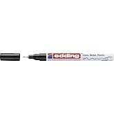 edding 780 Gloss Paint Marker - Black - 1 Paint Marker - Extra-fine Round Nib 0.8 mm - Paint Pen for Glass, Pebbles, Wood, Plastic, Paper - Waterproof, high Coverage
