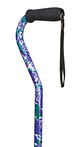 Briggs Offset Foam Grip, Offset Cane, Purple Flowers