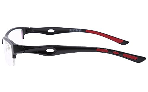 Agstum TR90 Mens Womens Sports Optical Half Rim Glasses Frames (Matte black, 54)