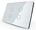 US/AU Standard, Touch Screen Switch, VL-C304-81, Crystal Glass Panel, Wall Light Touch Switch+ LED Indicator