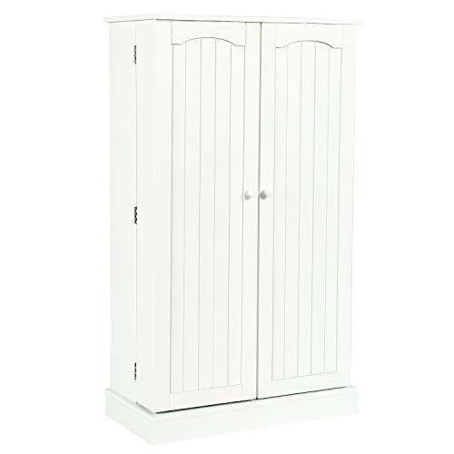 HOME BI Kitchen Pantry Cabinet 5 Door Storage Cabinet with 5 Shelves Cupboard Space Saving Cabinet,White - Thumbnail 7