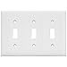 ENERLITES Toggle Light Switch Wall Plate, Size 3-Gang 4.50" x 6.38", Unbreakable Polycarbonate Thermoplastic, 8813-W, White primary
