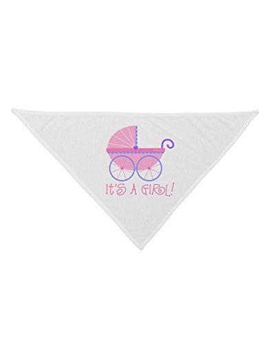 TooLoud It's a Girl - Baby Carriage Printed White Dog Bandana 26"
