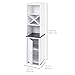 Best Choice Products Wooden Standing Storage Cabinet Tower for Toiletries, Linens, w/Faux-Slate Adjustable Shelves, White