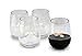 Unbreakable Stemless Wine Glasses, 16 Ounce Set of 4 by Candaven Home, Heavy Gauge Triton Plastic, BPA Free, Shatterproof, Crystal Clear
