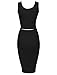 Tom's Ware Women Stylish Crop Top Midi Skirt Two-Piece Bodycon Midi Dress TWCWD110-BLACK-US M