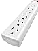 15 Ft 6 Outlet Surge Protector Power Strip: Multiple Electrical Outlet Safety Circuit Breaker has 15 Foot Long Extension Cord, Lighted On Off Switch, ETL Listed. Commercial, Business, Home, Office Use