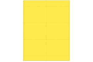 Name Badge Productions - 4 Inch x 3 Inch Color Name Badge Inserts - Micro-Perforated Paper - Easy to Customize - 500 Pack (Yellow)