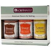 LorAnn Bakery Emulsion 3 pack - Almond, Lemon, Orange, 4 ounce bottles