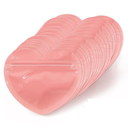 esowemsn 40PCS Heart-Shaped Jewelry Bags Pink Jewelry Zip Lock Bags PVC Jewelry Pouch Mini Jewelry Organizer Bag for Jewelry,Bracelet,Earring,Necklace