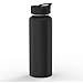 ATLIN DNE Water Bottle 40 oz. Double Wall Flask Stainless Steel Vacuum Insulation - Black