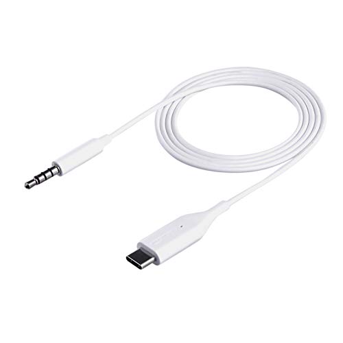 Cable auxiliar de USB-C a 3,5 mm de Amazon Basics - 3 pies, blanco