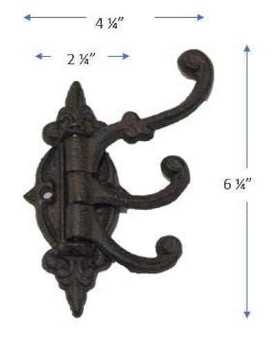Midwest Craft House Cast Iron Swivel Coat Hooks Antique/Vintage