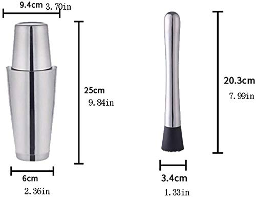 FAGavin Cocktailherstellung Set 10 Stück Boston Set für Barkeepers - Home Bar Set Zubehör, Edelstahl Barkeeper mit, Sieb… – Bild 4