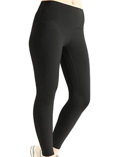 Compression Workout Leggings – Stretch Yoga Pants for Women - Premium 7/8 Length – XL - Black