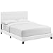 Modway Amira Tufted Fabric Upholstered King Bed Frame With Headboard In White