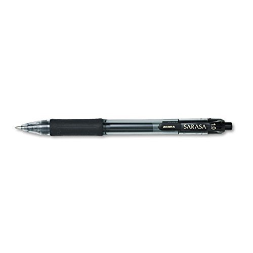 Zebra 46610 Sarasa Retractable Gel Pen, Black Ink, Bold, Dozen