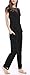 Women's Sleepwear Sleevelees Pajama Set with Short Pants (XS-XL) (M, C-black)