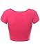 Fifth Parallel Threads FPT Womens Basic Short Sleeve Scoopneck Crop Top Fuchsia S