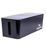 DMoose Cable Management Box Organizer for Cords, Power Strips or Surge Protectors, Hide Loose Wires Behind TVs, Home Office Computers, Office Desks, Entertainment Centers