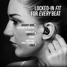 M6 Sports Headphones with Memory Wire for Locked-in Fit 