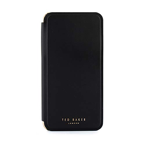 Ted Baker Fashion Mirror Folio Case for iPhone Xs Max, Protective Cover iPhone Xs Max for Professional Women/Girls - Shannon - Black