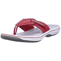 Clarks Women's Brinkley Jazz Flip Flop, red Synthetic, 6 Medium US