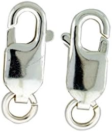 Sterling Silver Large Lobster Claw Clasp With Open Jump Ring, 6 x 16mm