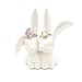 OYLZ Ceramic Rabbit Bunny Jewelry Ring Holder,Engagement Ring and Wedding Ring Holder Stand Display
