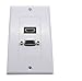 Lemeng Gold Plated HDMI VGA Video Component Composite Audio Video Wall Face Plate Panel Outlet-White