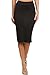 Women's Below the Knee Pencil Skirt for Office Wear - Made in USA,Black,X-Large
