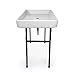 RecPro 4 Foot Cooler Ice Table Party Ice Folding Table with Matching Skirt - White