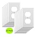 Outlet Covers Wall Plates -Duplex Outlet Covers, 1-Gang Standard Size Wall Plate for Outlets, Duplex Receptacle Wall Plate,Unbreakable Polycarbonate Thermoplastic,UL Listed (12-Pack,White)