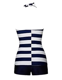 MiYang Tankini ajustada, de tiro alto, con relleno, para dama. Traje de baño.