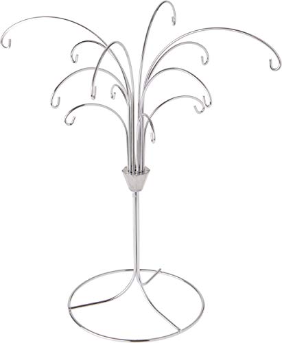 Bard's 12 Arm Silver-Toned Ornament Stand, Tree, 11.5" H x 10" W x 10" D, Pack of 2